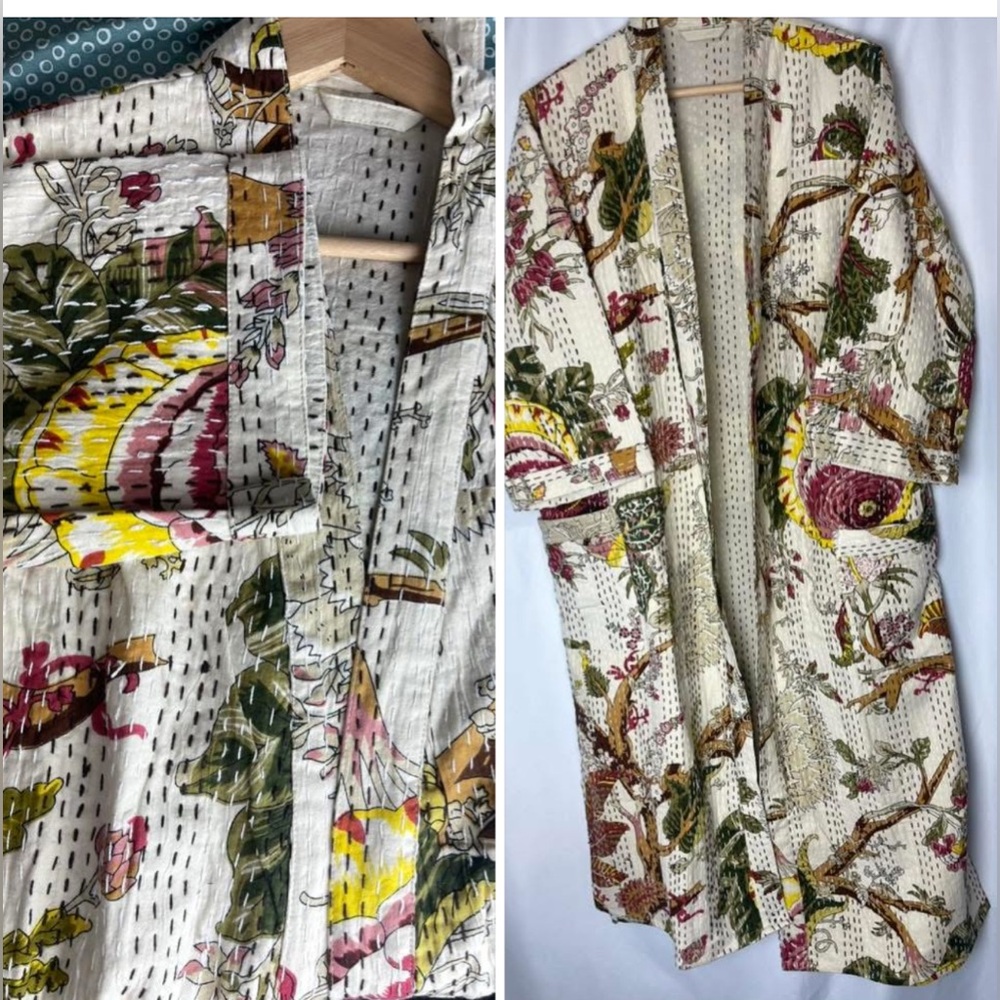 Kantha Robe Jacket Floral Kantha Robe Exotic Lover Warm Gift